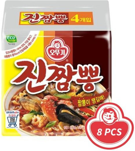 Ottogi Jin-Jjamg-Bbong Scharfe Meeresfrüchte Ramen 4 x 130 g - Bild 1