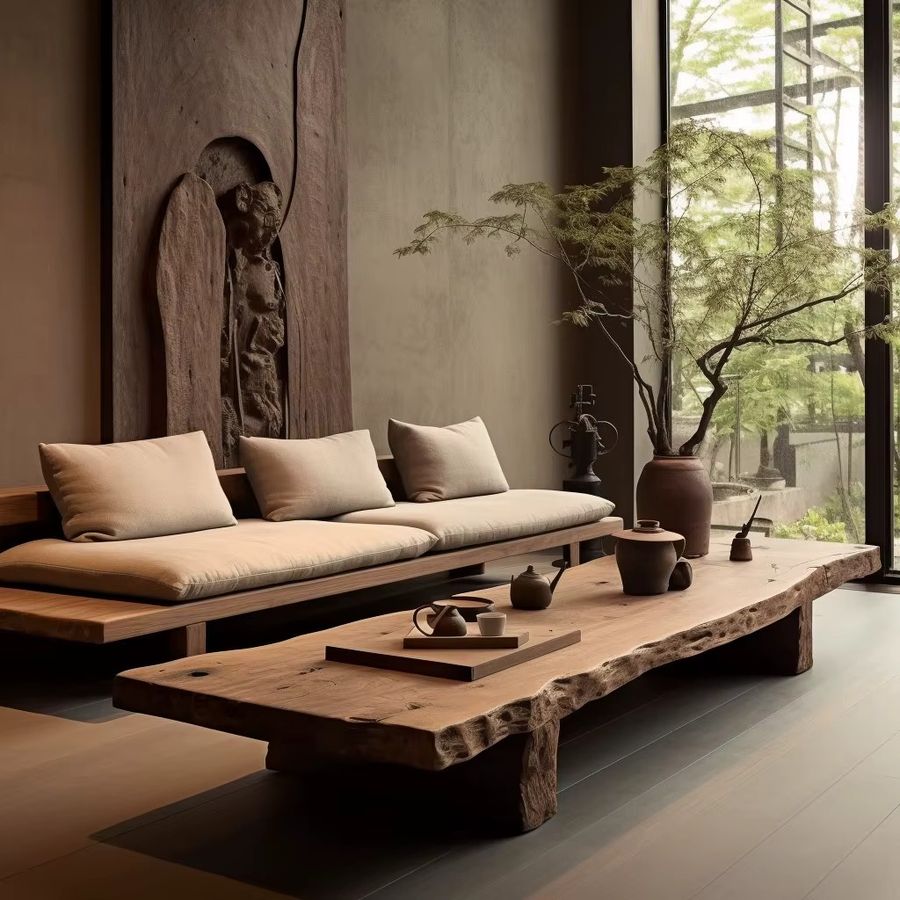 Wabi Silent Wind Couchtisch aus antikem duftendem Kampferholz Massivholz im Retro-Design - Bild 2