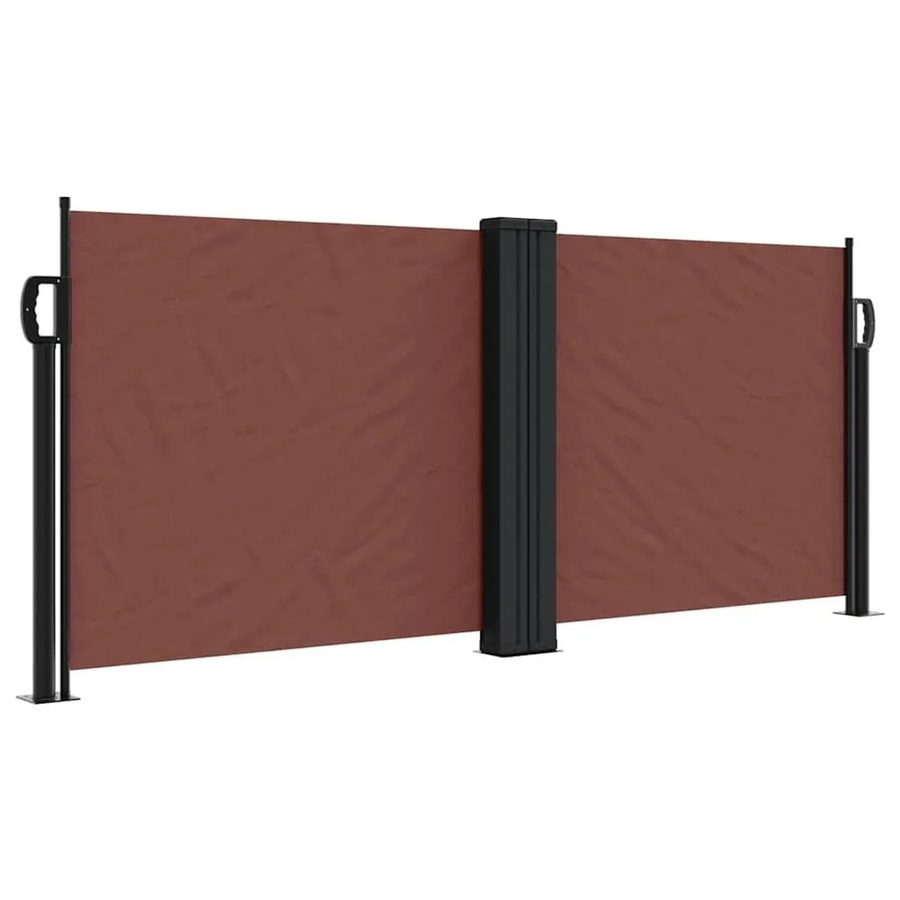 vidaXL Ausziehbare Seitenmarke in Braun aus Polyester und Stahl, B: 100 cm, H: 1000 cm - Bild 2