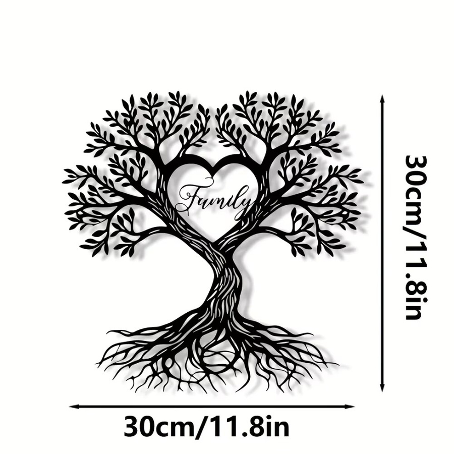 CIFBUY Lebensbaum Metall-Wandkunst in Herzform als spirituelle Silhouette zur Wandmontage - Bild 2