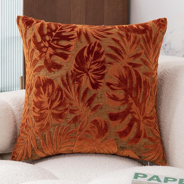 Dekorativer Ahornblatt Kissenbezug von JMG Clothing in Orange aus Schnittvelours, B/T/H: 50 x 50 x 0 cm - Bild 1