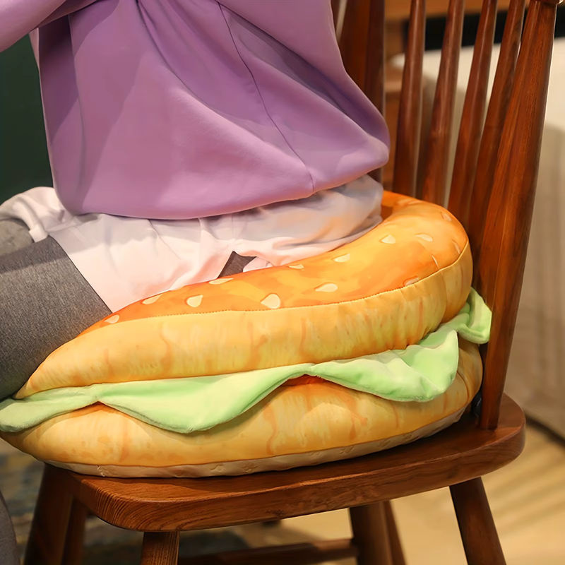 JUANNAI Plüsch Kissen Hamburger Cheeseburger Bunt Mehrfarbig - Bild 5