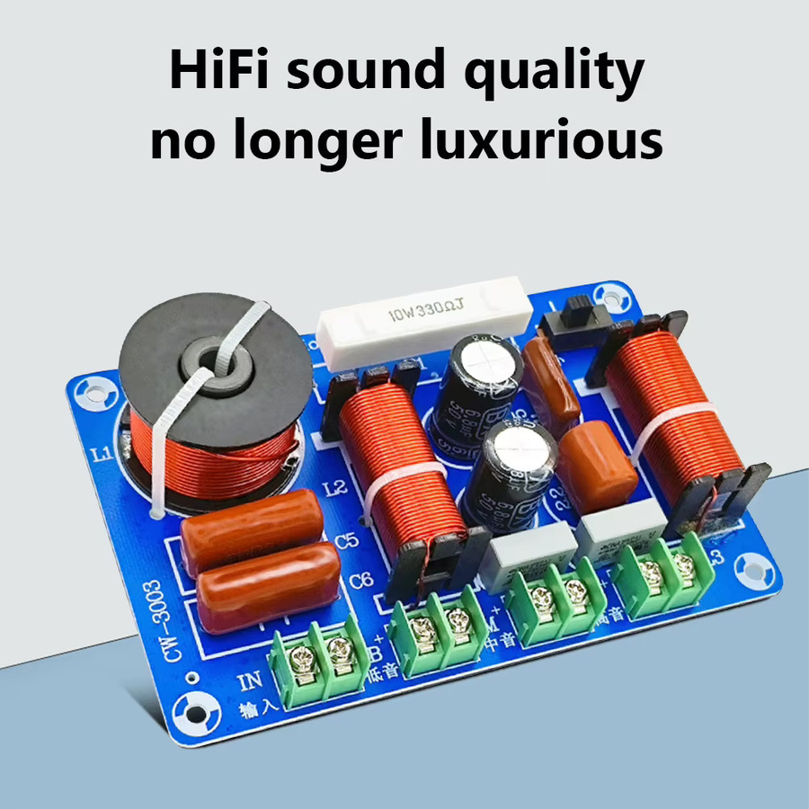 ALLOYSEED 250W 3-Wege-Audio-Frequenzweichenmodul für Hochton, Mittelton und Bass als HiFi-Filterplatine für dein Heimkino-Lautsprecher-Upgrade - Bild 2