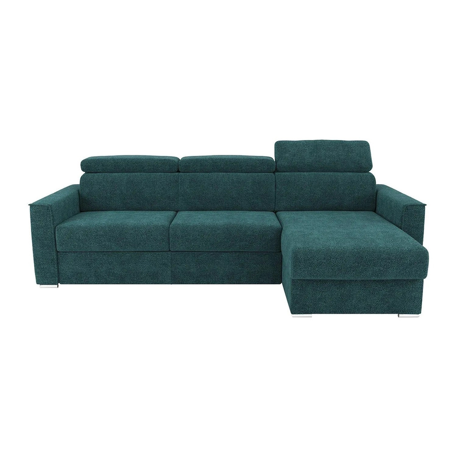 Vente-unique Schlafsofa Vizir in Petrol, L-Form, modern und wendbar, Breite: 282 cm - Bild 2