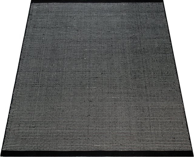 Wollteppich Karma schwarz aus Wolle und Baumwolle, B/T: 60 x 110 cm - Bild 1