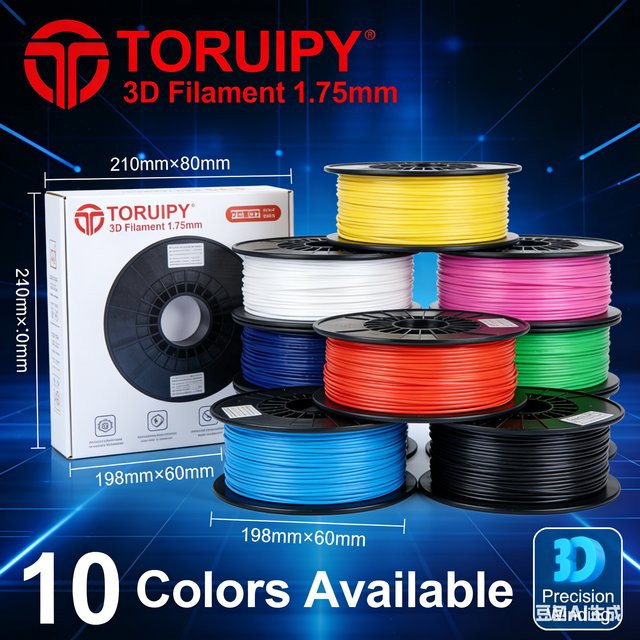 Torlipy PETG Filament 1,75mm Mehrfarbig Orange 1kg für FDM-Drucker - Bild 1