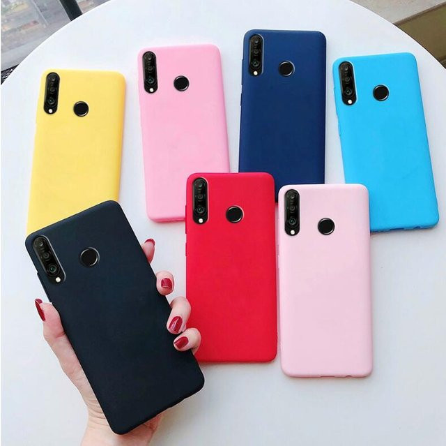 Silikon Schutzhülle für Huawei P30 Lite, P20 Lite, P Smart Plus und weitere Modelle in Blau, Matte weiche Rückseite - Bild 1
