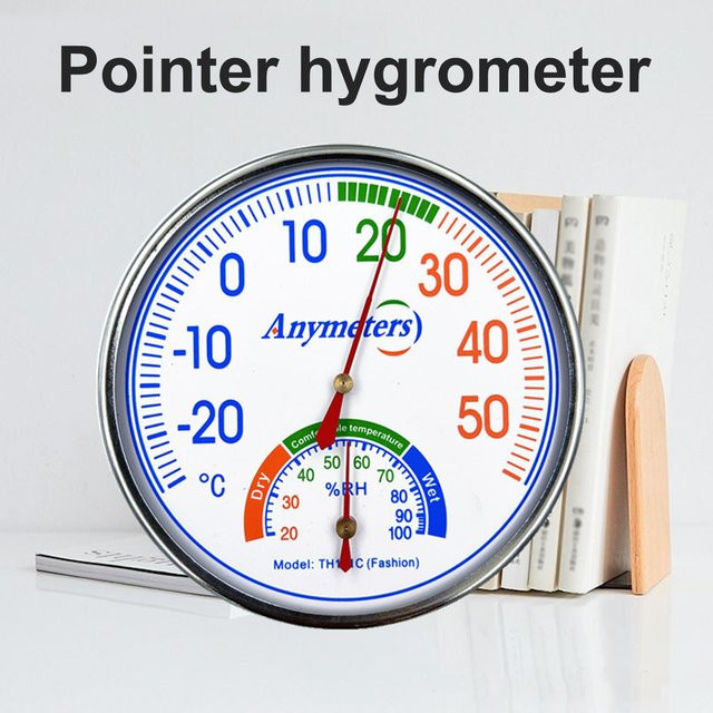 2-in-1 Zifferblatt-Thermometer und Hygrometer in Weiß mit Ständer und Aufhängeloch für Innenräume - Bild 1