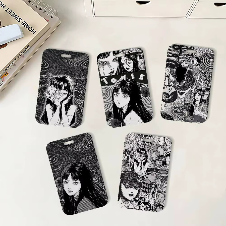 Junji Ito Cartoon Ausweishalter mit Umhängeband aus Kunststoff für Büro und Schule - Bild 2