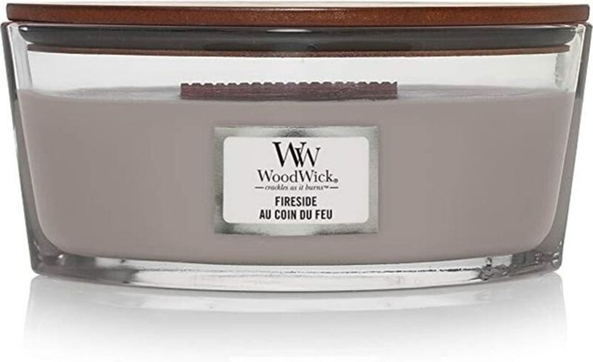 WoodWick Duftkerze Fireside in Grau - Bild 2