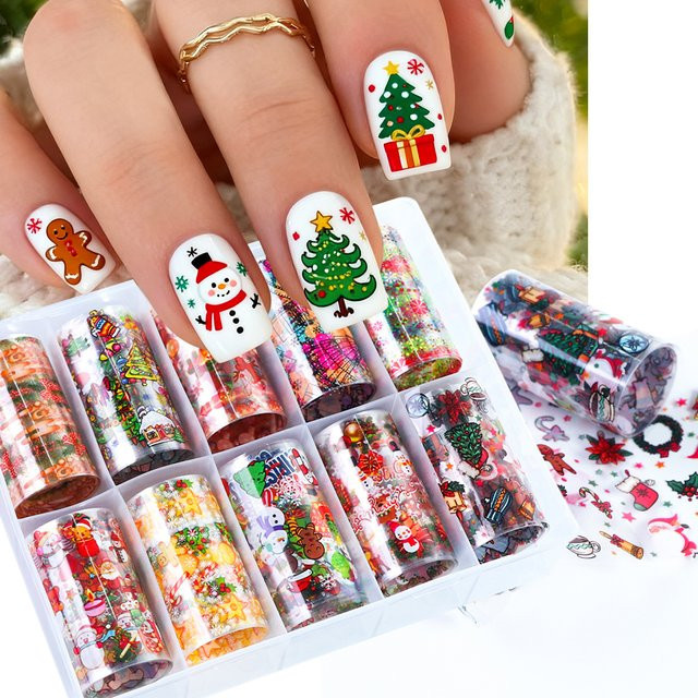 SWEET TREND Nagel Transfer Folien, Weihnachten Serie, 10 Stück - Bild 1