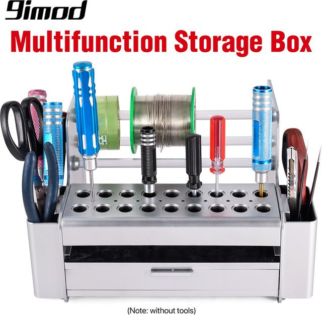 9IMOD Multifunktionaler Schraubendreher Organizer aus Metall in Silber für RC Reparatur Tools und Hex-Kreuz-Schraubendreher - Bild 1