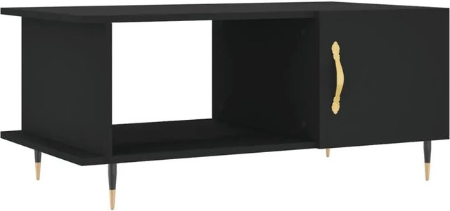 vidaXL Couchtisch Schwarz aus Holzwerkstoff und Eisen, B/T/H: 90 x 50 x 40 cm - Bild 1