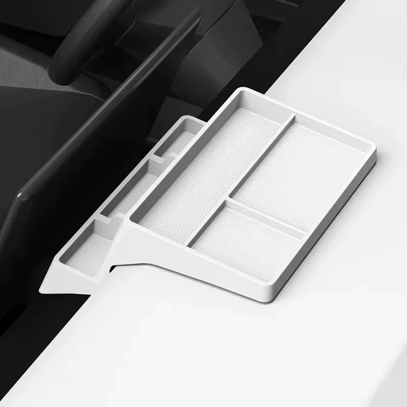 WayModGarge Armaturenbrett-Organizer für Tesla Cybertruck 2025 aus Silikon in Schwarz mit Ablagefach, Telefonhalterung und Taschentuchbox - Bild 4