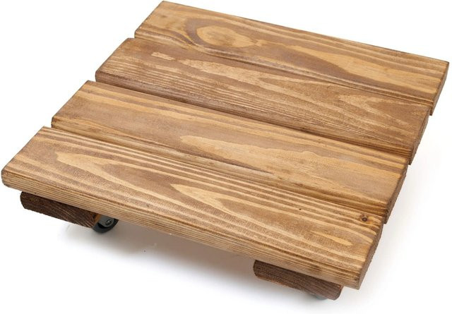 HolzFee Pflanzenroller Rolli aus massiver Kiefer, braun, B/T: 30 x 30 cm - Bild 1