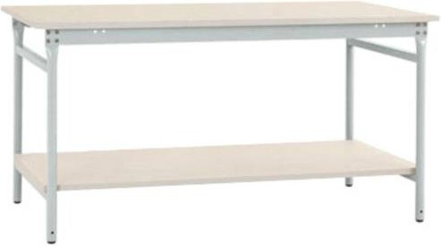 Manuflex BB5207.7035 BASIS stationärer Beistelltisch mit Kunststoff-Platte und Zwischenboden in Grau oder Weiß, B/T/H: 75 x 50 x 78 cm - Bild 1