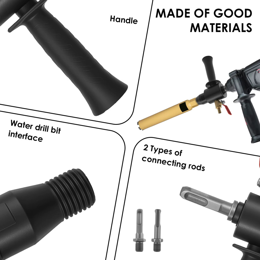 Toorise SDS Plus Hammeradapter aus Kohlenstoffstahl mit Wassereinspritzkonverter und 2-Konvertierungs-Pleuel in Schwarz - Bild 5