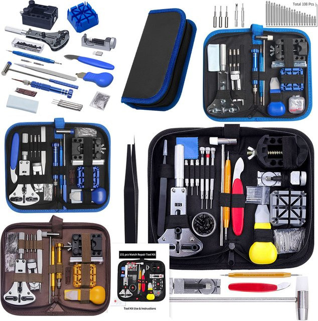 DAHASE Uhrenreparatur-Werkzeugset, Edelstahl, Schwarz, Unisex - Bild 1