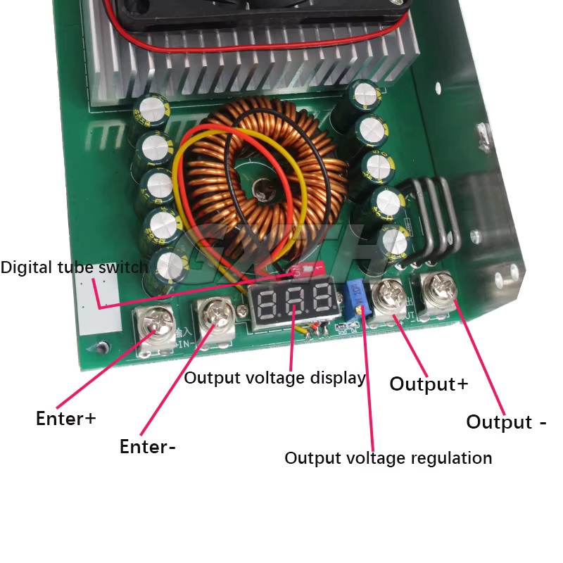 GXTH DC-DC Abwärtswandlermodul 1500 W 50 A einstellbares Netzteil 25–90 V auf 2,5–60 V mit Spannungsanzeige - Bild 3