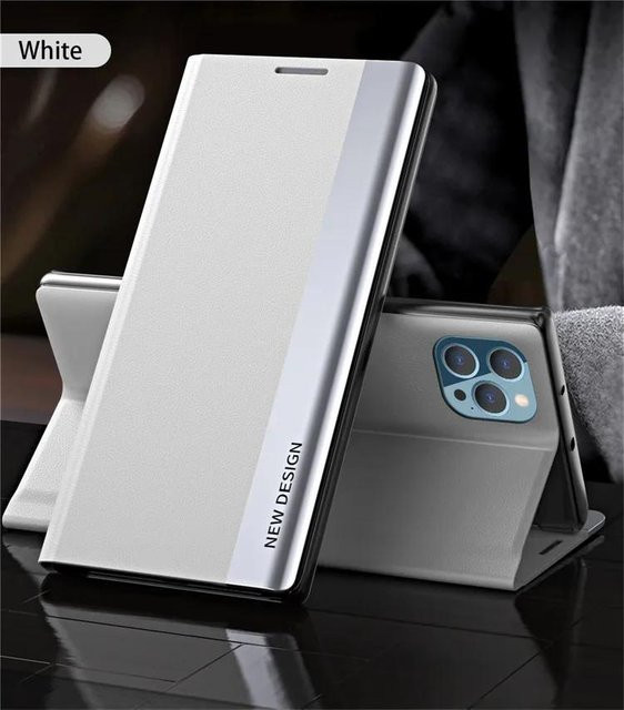 Luxus Leder Flip Case mit Ständer für Xiaomi Redmi Note 10S 11 12S 13 Pro Plus in Blau oder Weiß - Bild 1