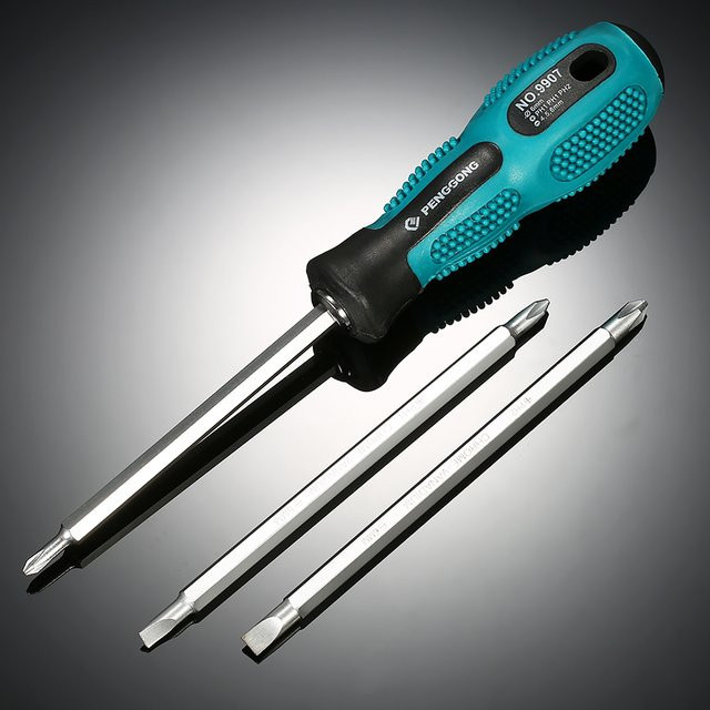 KKMOON 4-teiliges Isoliertes Schraubendreher-Set mit magnetischen Zweiwege-Schlitz- und Kreuzschlitz-Bits für elektrische Reparaturen - Bild 1