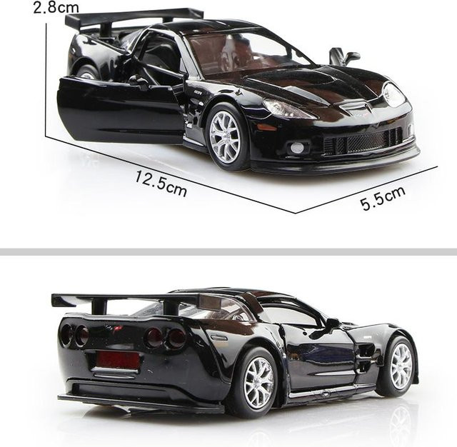 Kid Actor Paradise Chevrolet Corvette C6-R Racing, Spielzeugfahrzeug, Metall, 1:36, Schwarz - Bild 1