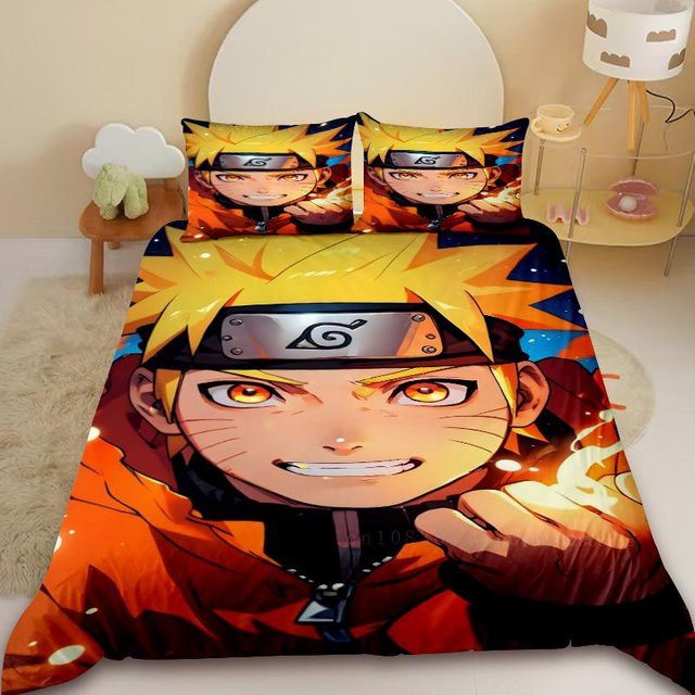Naruto Bettwäsche-Set mit Uchiha Sasuke und Uzumaki Motiv, mehrfarbig, Material Mikrofaser, B/H: 135 x 200 cm - Bild 1