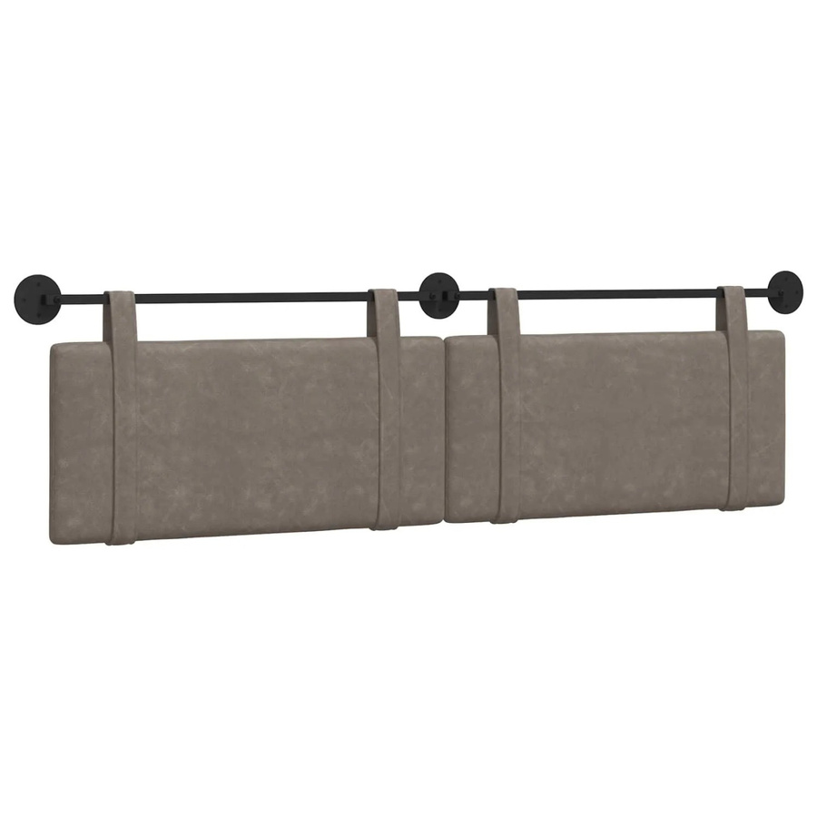 vidaXL Wandmontiertes Polsterpaneel in Grau mit Kunstleder-Optik, B/H/T: 190 x 55 x 5 cm - Bild 2