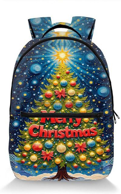 Fancy Style Studio Rucksack mit Weihnachtsmann-Motiv und 3D-Druck, wasserdicht, mehrfarbig - Bild 1