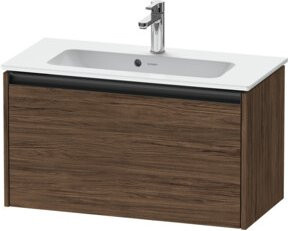 Duravit Waschtischunterschrank Ketho.2 Compact, Farbe: Nussbaum dunkel, B/T/H: 81 x 39 x 44 cm, wandhängend mit 1 Auszug - Bild 1