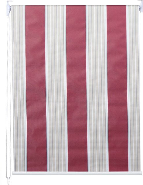 MCW Seitenzugrollo MCW-D52 blickdichte Jalousie als Sonnenschutz und Verdunkelung, rot/weiß/beige, Breite: 60 cm, Höhe: 160 cm - Bild 1