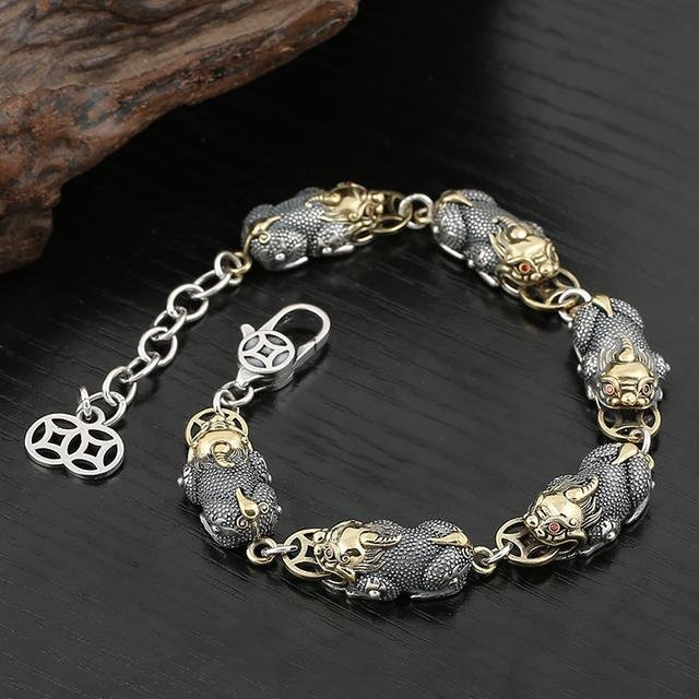 Armband Allbestart, 925 Silber, Schwarz, Herren, 20cm - Bild 1