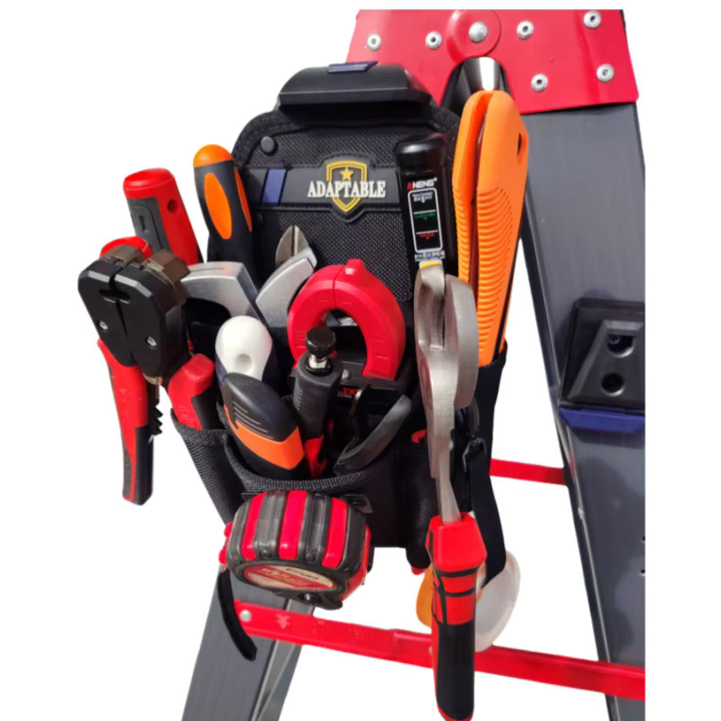 Professionelle Elektriker-Werkzeugtasche aus wasserdichtem Stoff in Schwarz mit Multi-Taschen für deine Werkzeugaufbewahrung - Bild 3