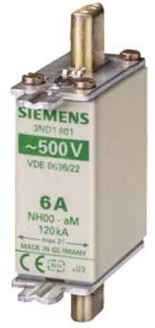 Siemens Sicherungseinsatz 3ND18308, Größe 0, 100A, 500V, Weiß, 3 Stück - Bild 1