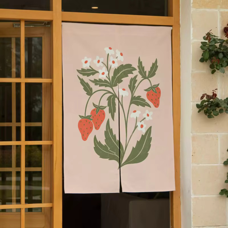 VIKAMA Türvorhang im Landhausstil mit floralem Design, blickdicht, Breite: 90 cm, Höhe: 65 cm - Bild 2