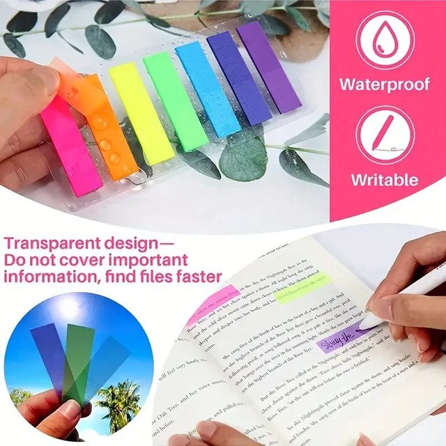5er Set bunte transparente Index-Aufkleber als Lesemarker für Studenten, 140/700/1400 Blatt - Bild 1