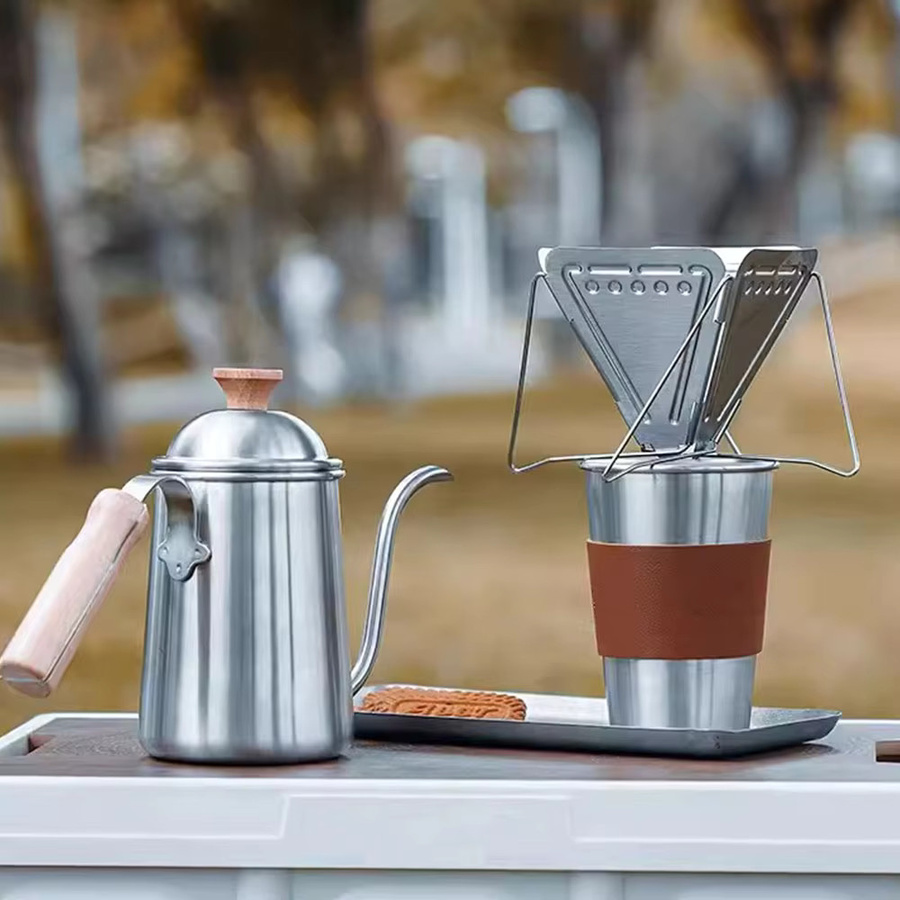 LISM Kaffeekannen-Set aus Edelstahl in Silber für Camping und Freizeit - Bild 4