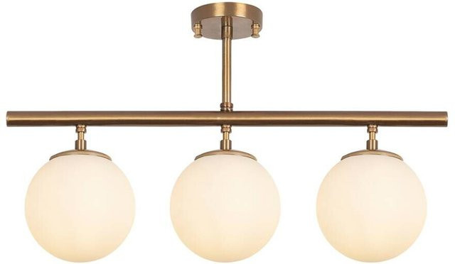 Opviq Deckenleuchte Atmaca in Bronze aus Metall und Glas mit 3 E14 Fassungen, B/H/T: 15 x 37 x 15 cm - Bild 1