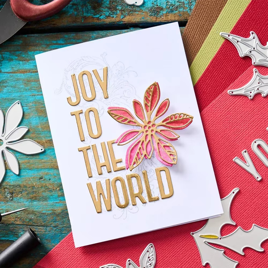 Festliche Weihnachts-Kranz Stanzformen mit Winter-Motiven, Alphabete und Zahlen aus Metall für DIY Scrapbooking und Handwerk - Bild 2