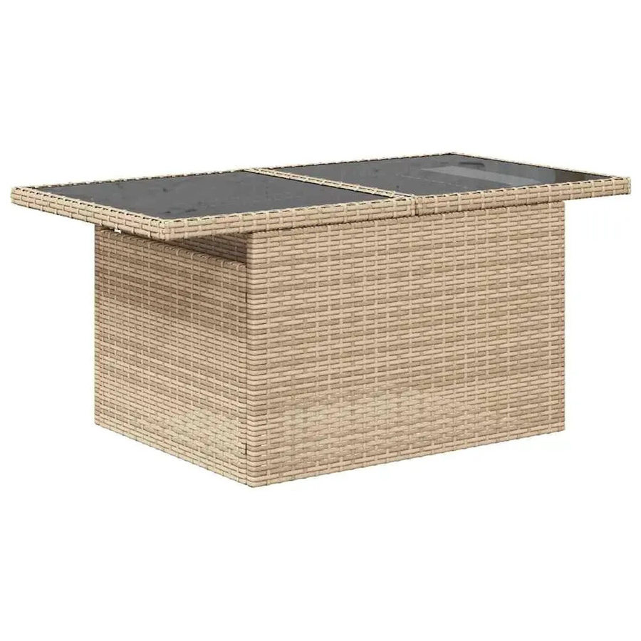 vidaXL Garten-Sofa-Set aus Poly Rattan und Stahl mit Kissen, 7-teilig, Beige/Grau - Bild 1