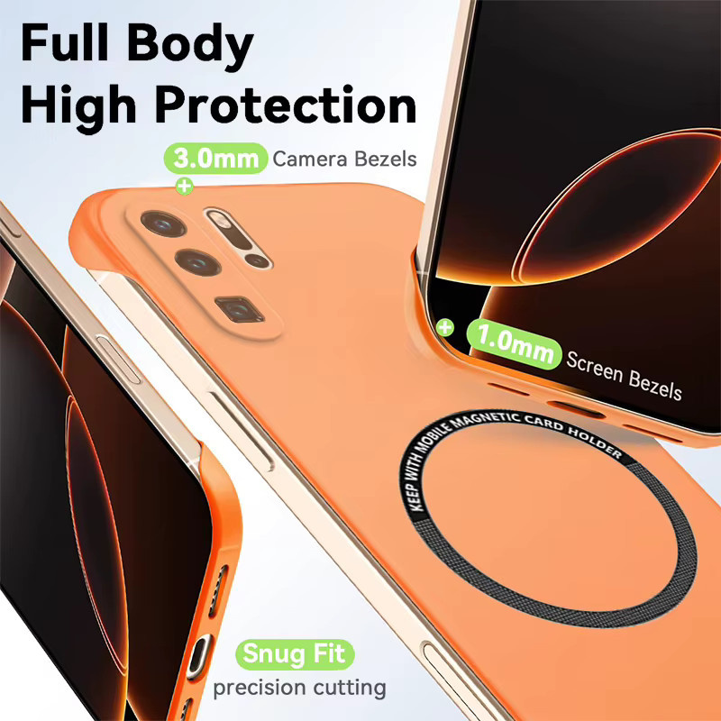 Magnetische Slim-Handyhülle für Huawei P30, P30Pro, P40 Pro und P40 Plus in Orange, matt und stoßfest mit rahmenlosem Design - Bild 3