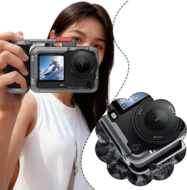 DJI Osmo Action 6 Metall-Erweiterungshalterung aus Aluminiumlegierung in Grau für Rundumschutz und Kamerazubehör - Bild 1