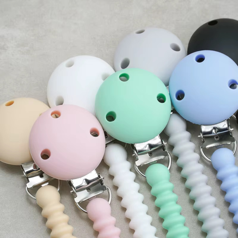 Muslin Life Baby Schnuller Clip aus Silikon in Grau und Multicolour - Bild 2