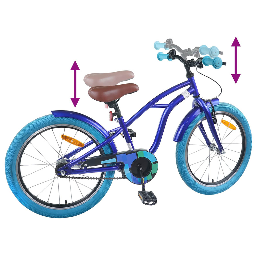 vidaXL Kinderfahrrad 22 Zoll Dunkelblau für 7-12 Jahre Alt - Bild 2