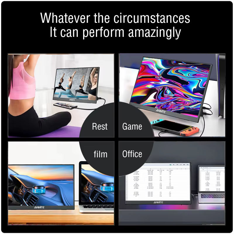 Anmite 16-Zoll Tragbarer Touchscreen-Monitor in Schwarz mit 1200P HDR und 16:10 Format für PC, Laptop, Konsole und Smartphone - Bild 2