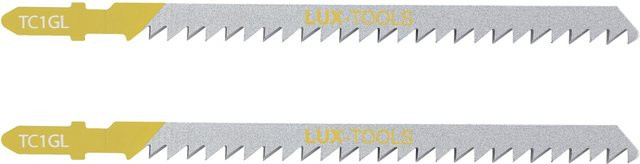 LUX-TOOLS Stichsägeblätter für Holz und Kunststoff, konisch geschliffen, T-Schaft, 2 Stück, Silber - Bild 1