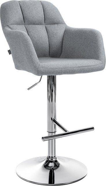 CLP Barhocker Natoma aus Stoff mit Metallgestell, 360 Grad drehbar und höhenverstellbar mit Fußstütze und gepolsterter Sitzfläche - Bild 1