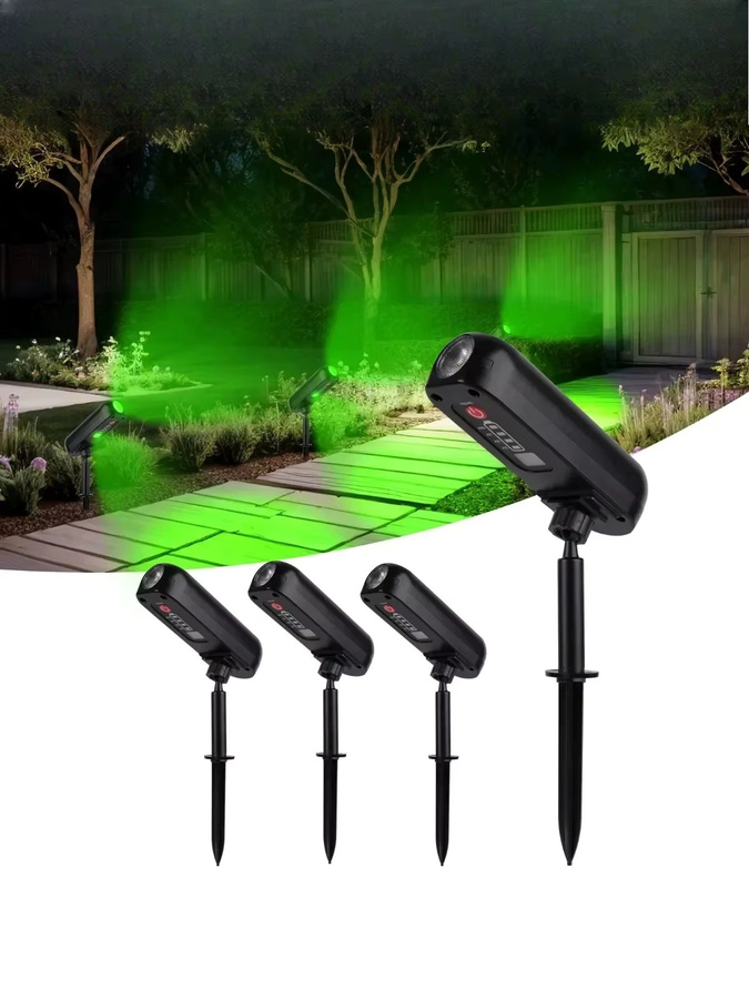 XIWANGFIRE 2-in-1 Solarstrahler und Wandleuchte mit LED, IP55 wasserdicht, Grün/Schwarz, dekorative Gartenbeleuchtung für Akzent- und Uplighting-Effekte - Bild 7