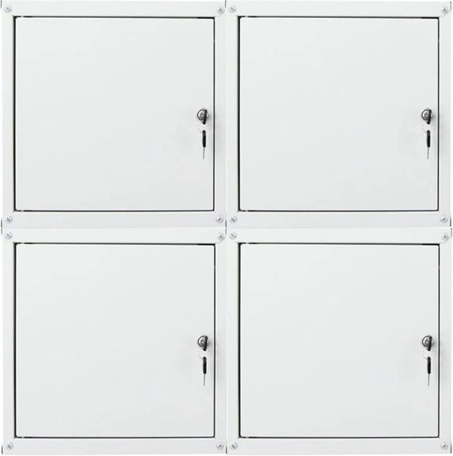 PROREGAL Schließfachwürfel Cubic Set aus Stahlblech, 4 Stück, Grau, H x B x T: 35 x 35 x 35 cm - Bild 1