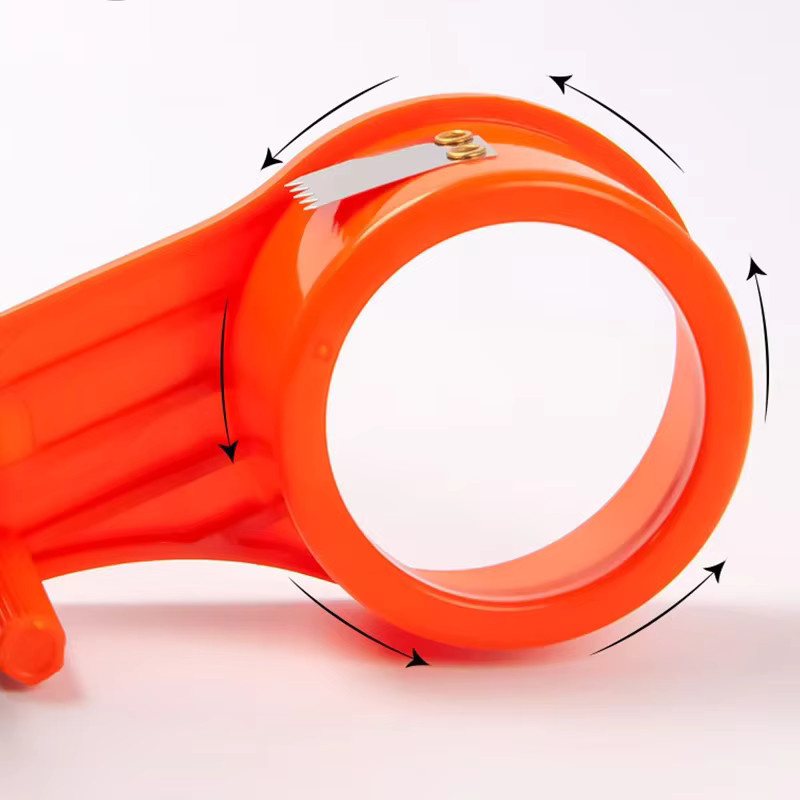 Manueller Klebebandabroller aus Kunststoff in Orange für 50 mm Klebeband zur Paketversiegelung - Bild 3
